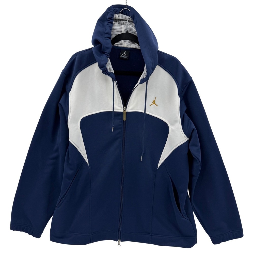 Nike Air Jordan Jumpman Full Zip Track Jacket Large Blue‎ White Streetwear